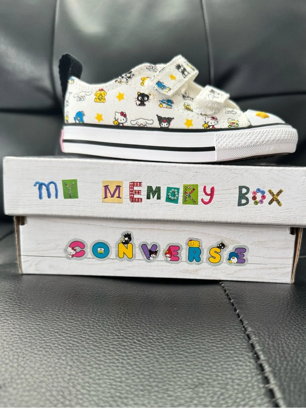 Converse Kids White Low-Top Sneakers with Colorful Sanrio Print